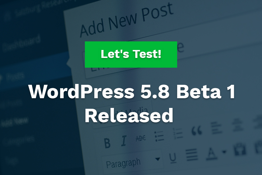 WordPress 5.8 Beta 1