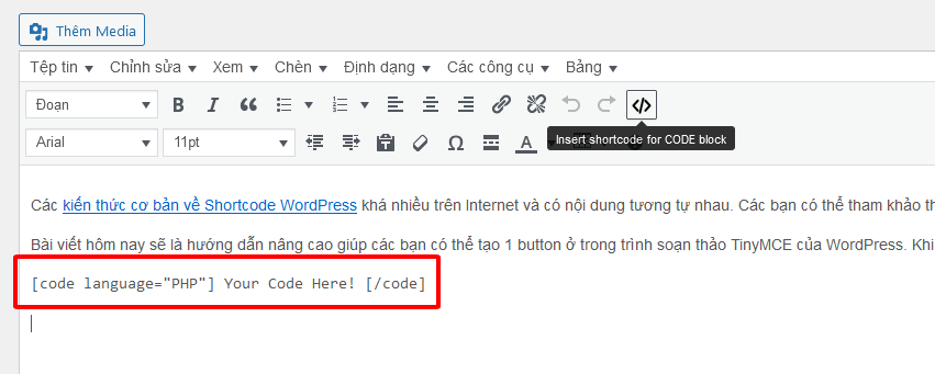 Cách Thêm Shortcode Button Vào Trình Soạn Thảo Tinymce - Advanced Editor Tools